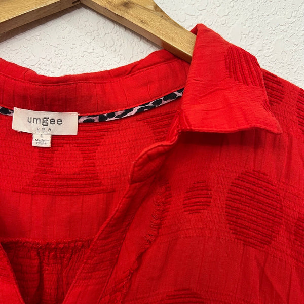 Umgee Red Polka Dot Mini Dress Size Large