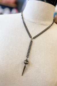 Scooples Gunmetal Spike Necklace