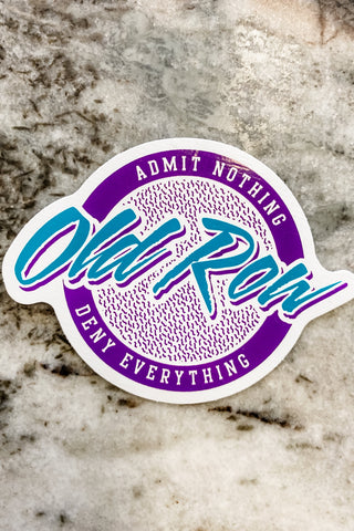 Old Row Admit Nothing Sticker - Purple