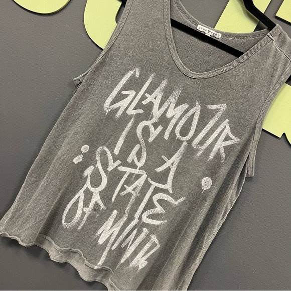 Glamour is a State of Mind Junk Food Baggy Boxed Muscle Tank Top Size Large