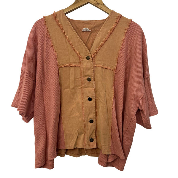 POL Two Tone Orange Canvas + Pink Waffle To Size Medium