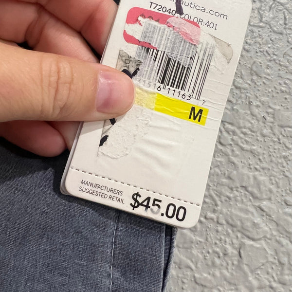 NWT Nautica Men's Pigment Washed Blue Netted Swim Trunks Medium