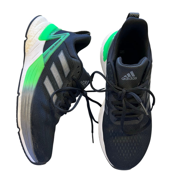 Adidas Response Super 2.0 Black + Green Running Sneakers Men's Size 8