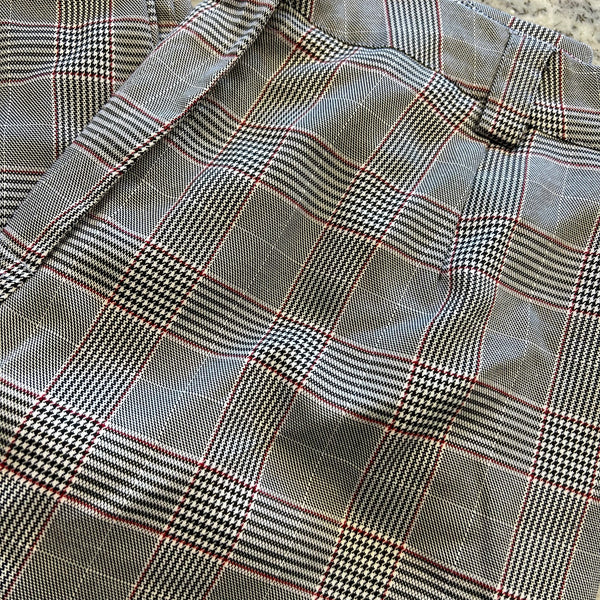 Women's Red + Gray Plaid Striped Dress Pant Joggers 0XL
