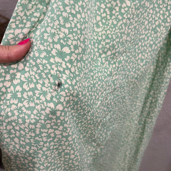 NWT Rixo Staci Green Floral Button Front Midi Dress Medium