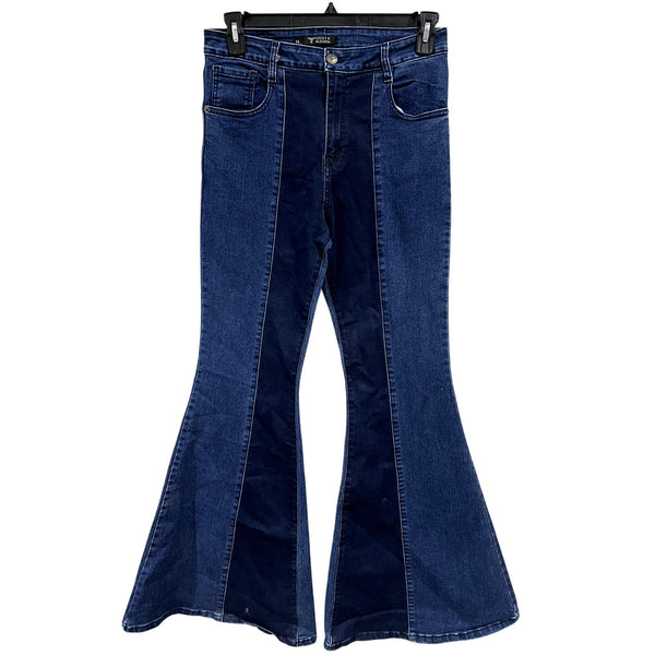 Lucky & Blessed Two Tone Super Flare Jeans Size 14