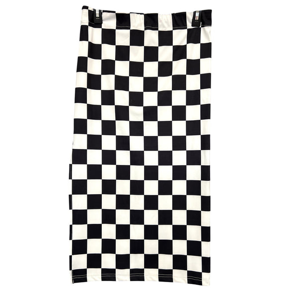 Jess Lea Black + White Checkered Side Slit Skirt Size Small