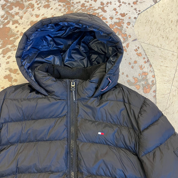 NWT Tommy Hilfiger Black Wind Resistant Hooded Puffer Coat XL