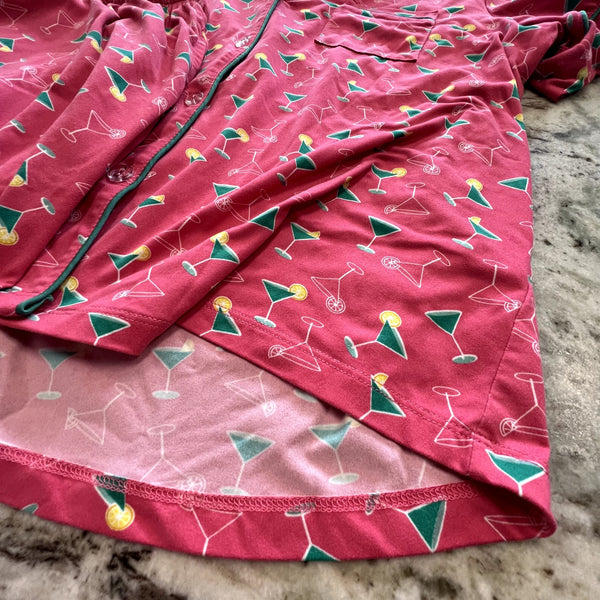 My Danielle Pink Two Piece Cocktail Pajama Set Large
