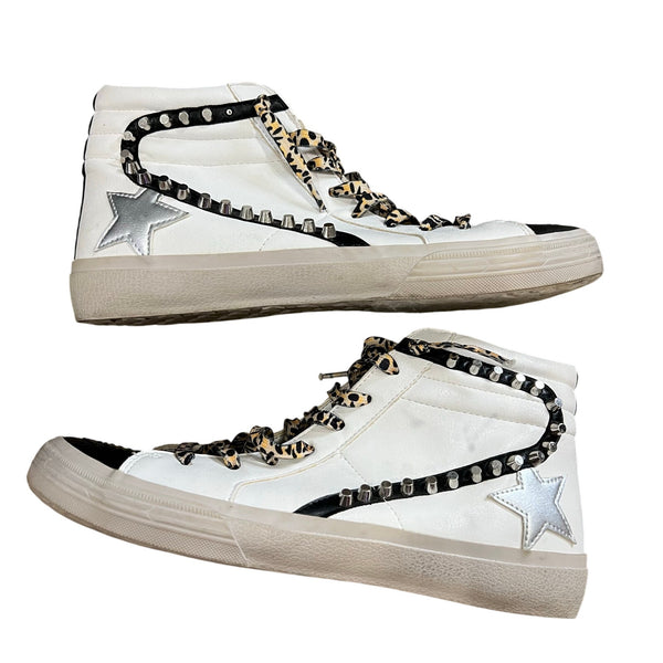 Shu Shop Riri White Studded High Top Sneakers Size 8.5