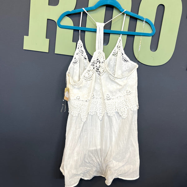 NWT Taylor & Sage White Lace Tank Top Size Medium