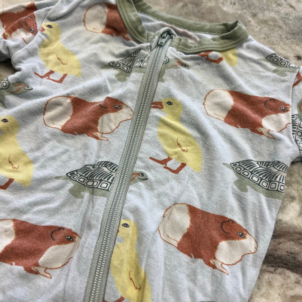 KicKee Pants Bamboo Farm Animal Footie Size 0-3 Mo