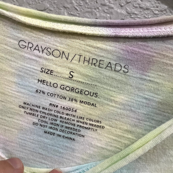 Grayson Threads Lightweight Tie Dye "Happy Mama" Graphic Tee Small