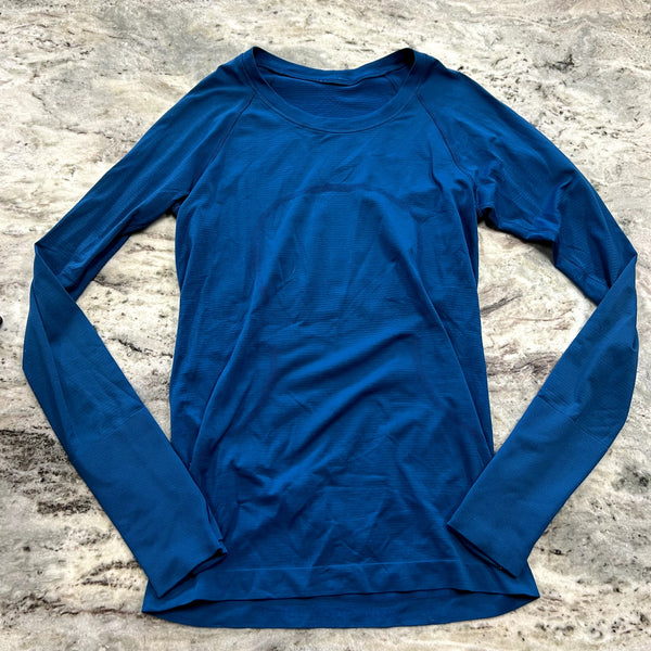 Lululemon Swiftly Tech Long Sleeve Athletic Top Blue Size 6