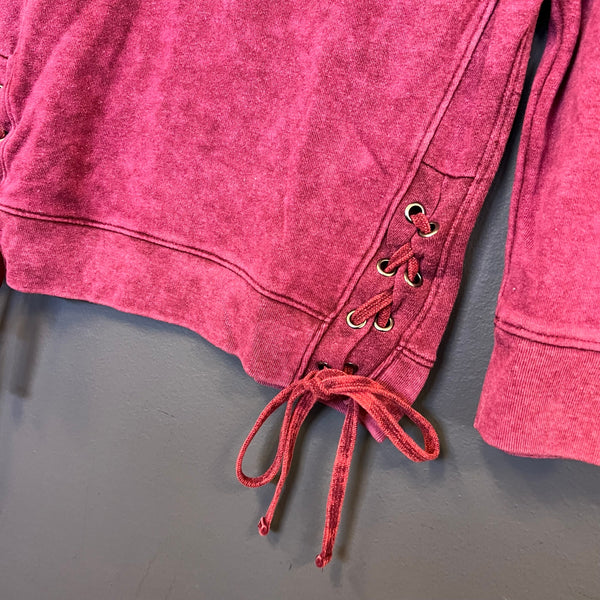 Madden Maroon Garment Washed Sweater Small