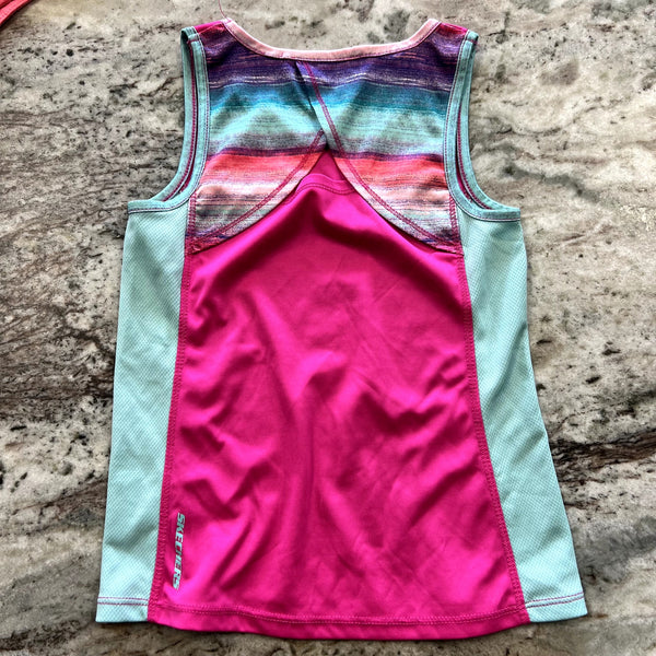 Skecher's Pink + Light Blue Athletic Tank Youth 5/6