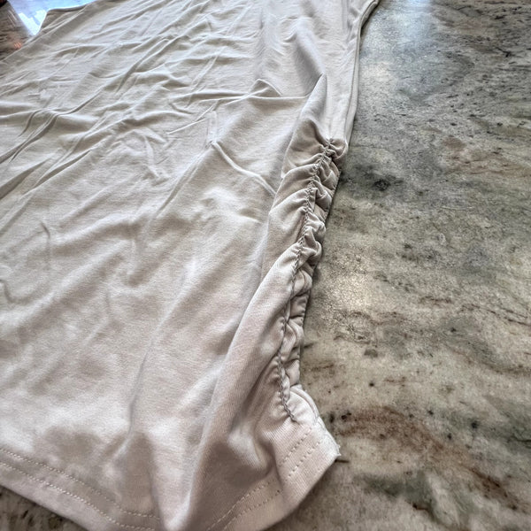 Liv by Habitat Clothing White Ruched Tank Top Size Large