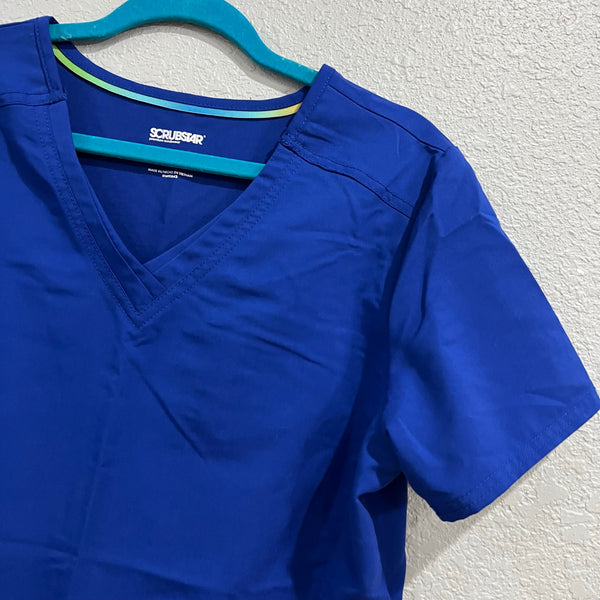 Scrubstar Ultimate Royal Blue Scrub Top Medium