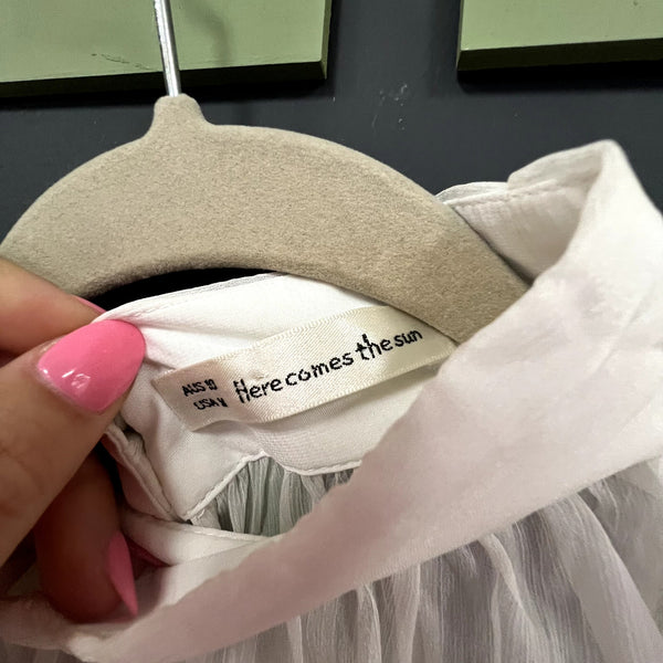 Here Comes the Sun Sheer White Mini Dress Size Medium
