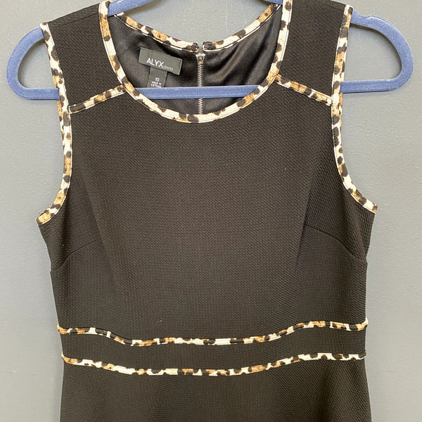 Alyx Dress Black + Leopard Mini Dress Size 10