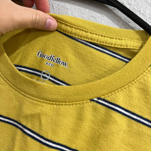 Goodfellow & Co Mustard Yellow Striped T-Shirt Medium