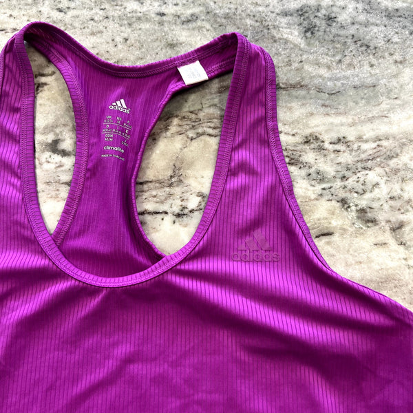 Adidas Purple Ribbed Athletic Tank Size Medium
