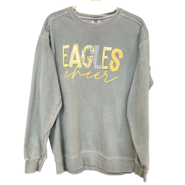 Eagles Cheer Comfort Colors Sweatshirt Large