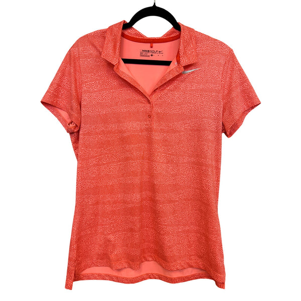Nike Golf Women's Dri Fit Coral Polo Top Size Large