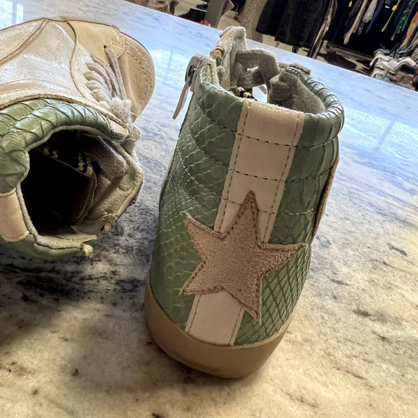 Shu Shop Rooney Kids Mint Snake High Top Sneakers Size Youth 2