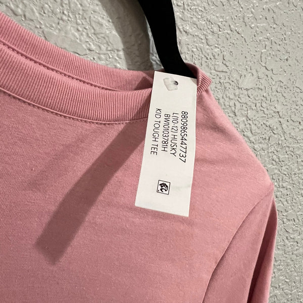 NWT Boys Tough Tee Blush Pink Short Sleeve Crew Neck Large Husky
