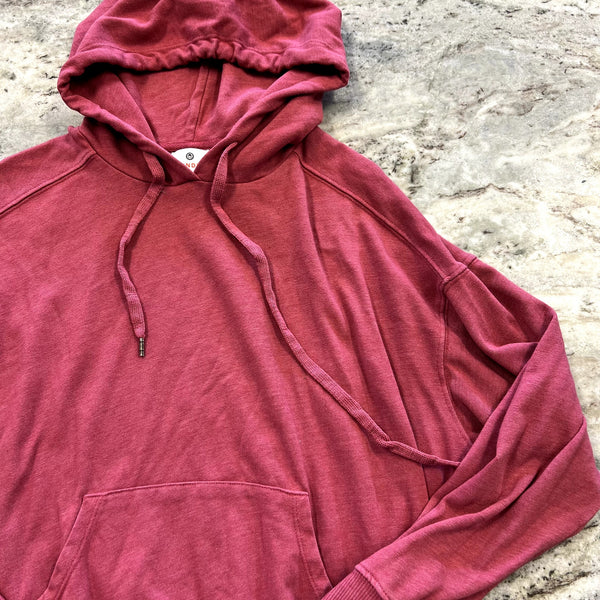 Sundry Garment Washed Red Hooded Pullover Size Small