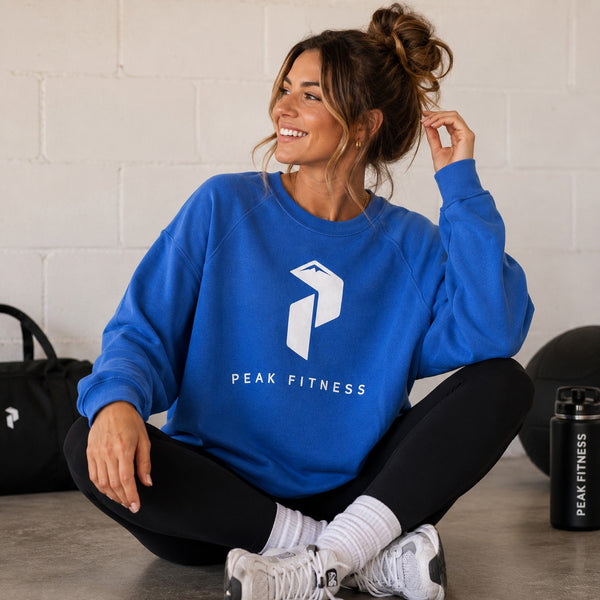 Peak Fitness Blue Bella Canvas Sponge Sweatshirt Size Large