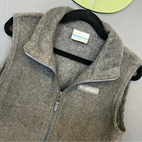 Columbia Boys Fleece Full Zip Vest Charcoal Gray Size XS 6/7