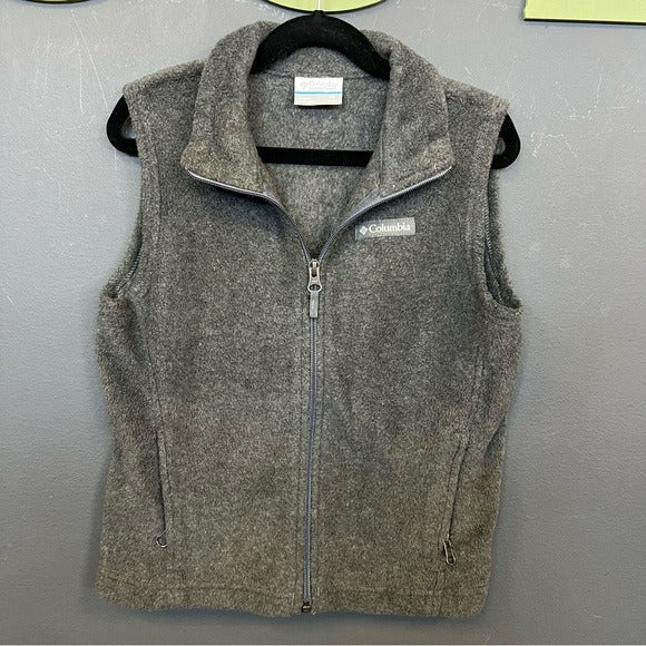 Columbia Boys Fleece Full Zip Vest Charcoal Gray Size XS 6/7