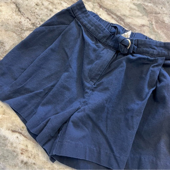 PPLA Girls Navy Linen Shorts Size M 10/12