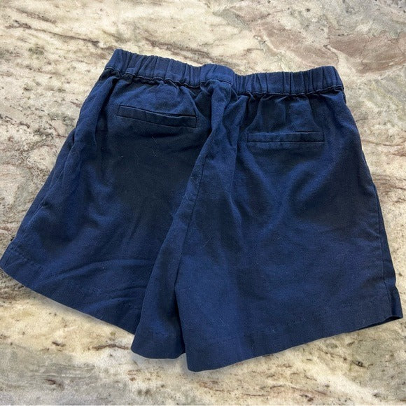PPLA Girls Navy Linen Shorts Size M 10/12