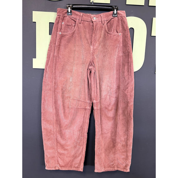 Free People We the Free Good Luck Corduroy Cropped Barrel Pants Size 28