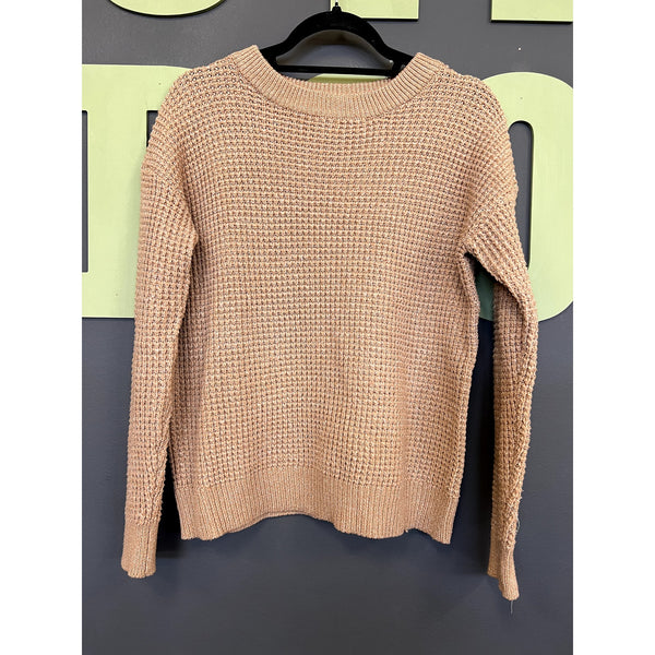 Time and Tru Tan Knit Sweater Size Medium