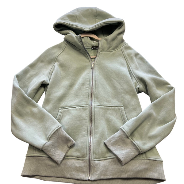Women's Sage Green Full Zip Hooded Jacket Large