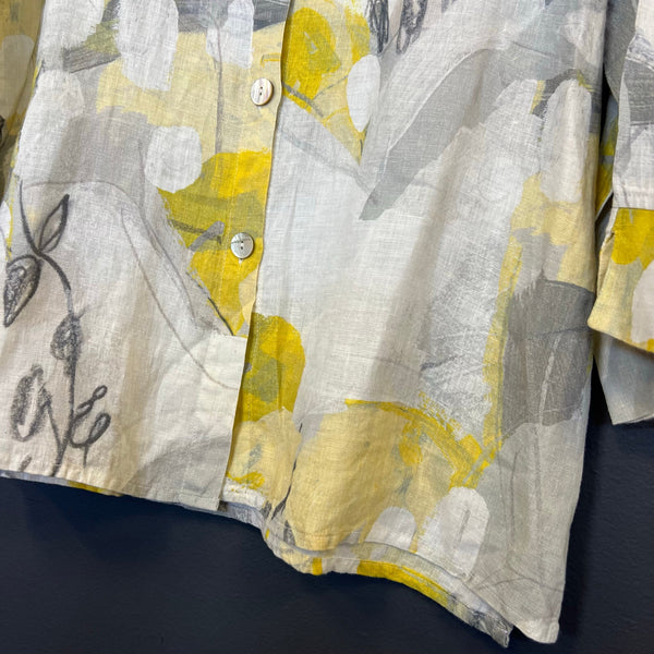 Dolcezza Art Citrus Mist I Linen Blouse Large