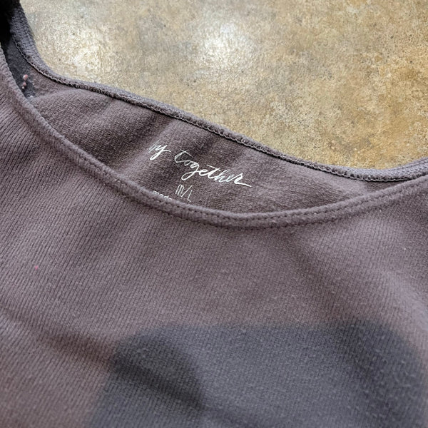 By Together Charcoal Stretch Cropped Tank Top Brami Size Med/Large