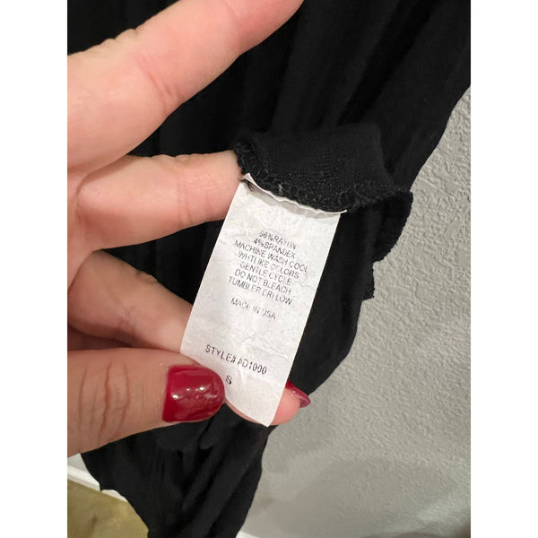 Women's Short Sleeve Black Maxi Dress Small