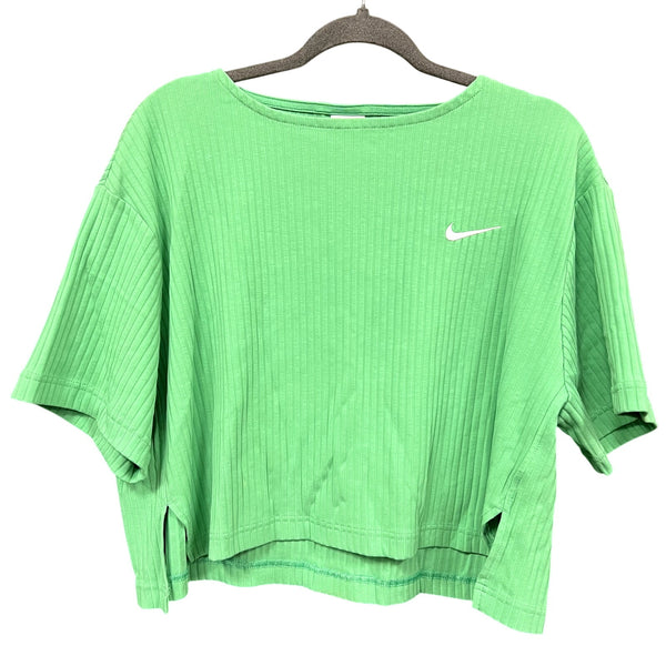Nike Ribbed Cropped Kelly Green Boxy Tee Size Large