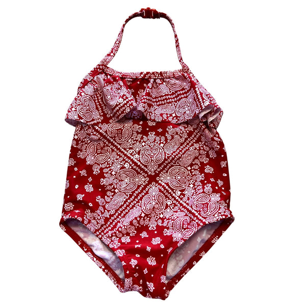Oshkosh Baby Girls Red Bandana Halter One Piece Swimsuit 12 Mo