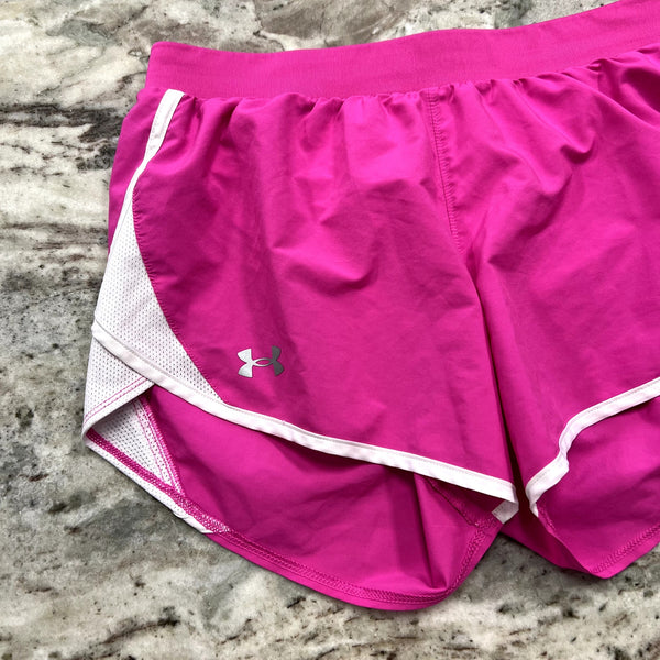 Under Armour Women's Pink Heat Gear Loose Fit Athletic Shorts Small