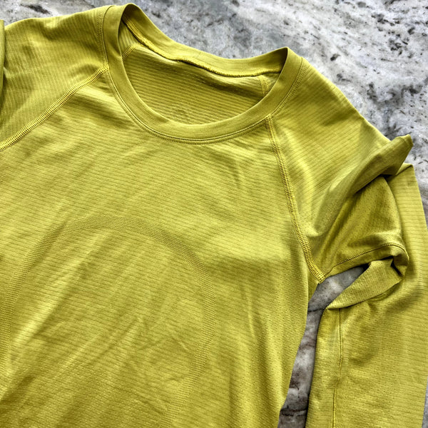 Lululemon Swiftly Tech Yellow Long Sleeve Athletic Top Size 2