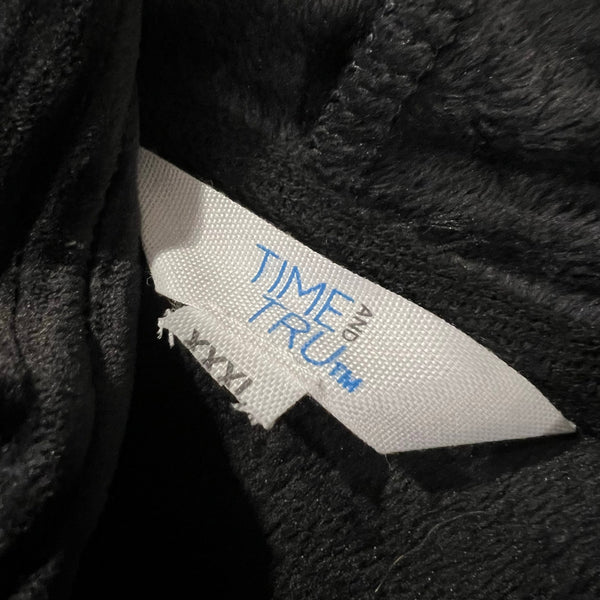 Time and Tru Black Velvet Ribbed Hoodie Size 3XL