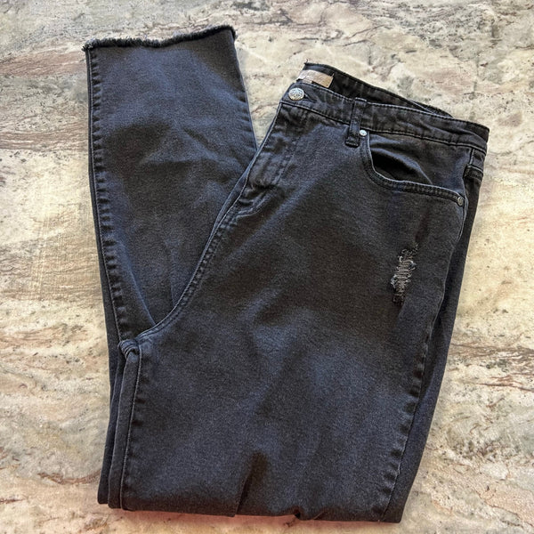 Wonderly Curvy Black Distressed Skinny Jeans Size 16W
