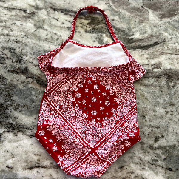 Oshkosh Baby Girls Red Bandana Halter One Piece Swimsuit 12 Mo
