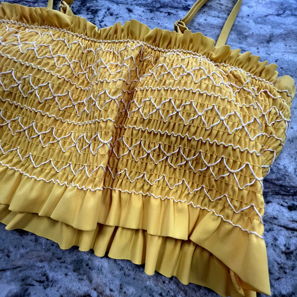 Xhilaration Yellow Tube Top Swim Top Medium
